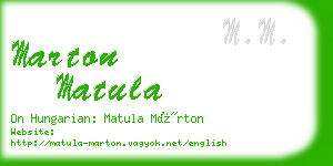 marton matula business card